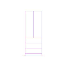 Fixtures Kitchen Cabinetry Ikea Sektion High Cabinet 2 Doors 3 Drawers Line Art Illustration Svg, Free Vectors File